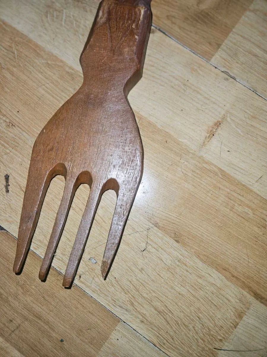 Large Wooden Spoon and Fork - Image 3