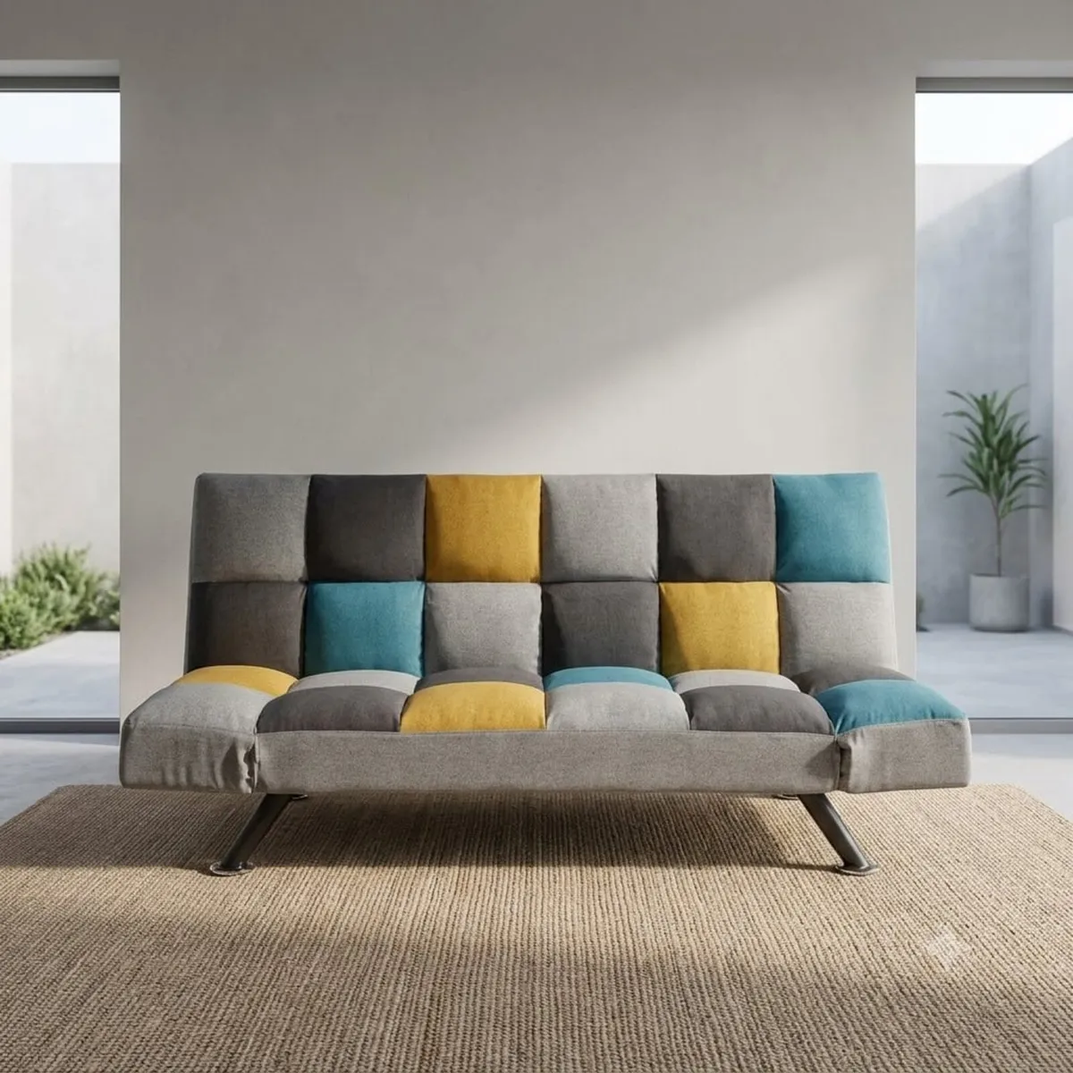 Brand new Boston blue grey yellow sofa bed - Image 1