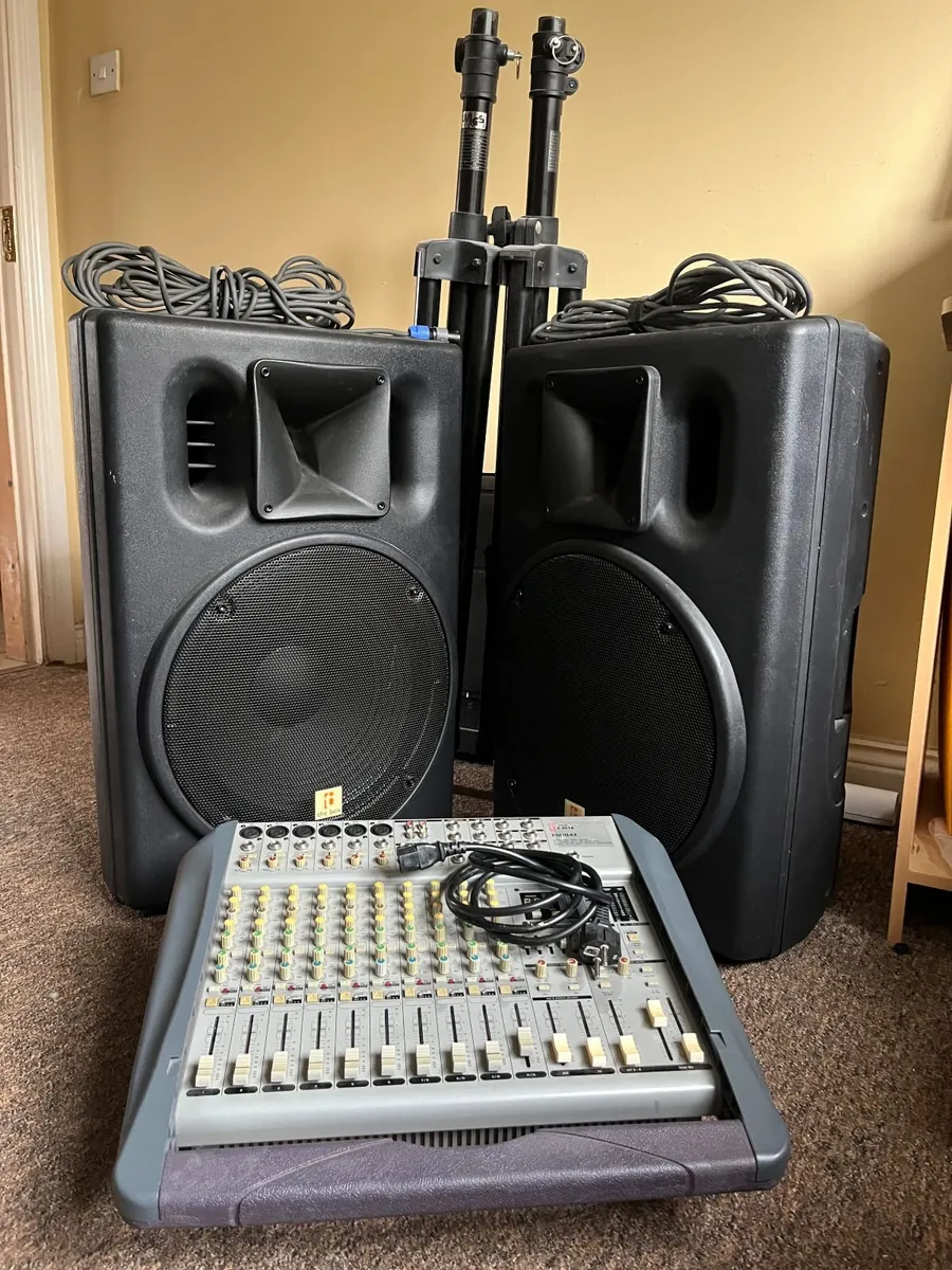 The Box PA502P Speakers (x2) with Stands + t.mix P - Image 1