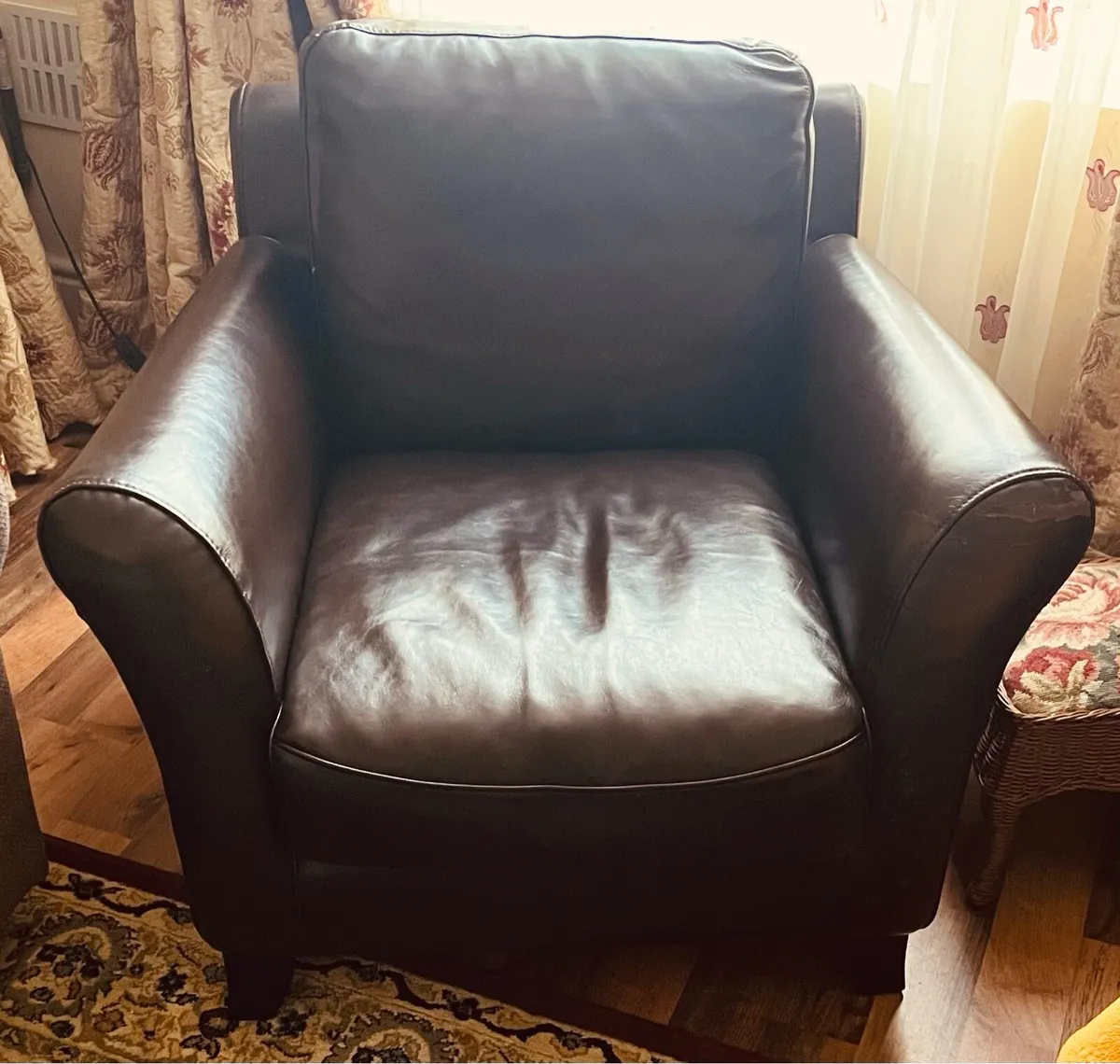 Brown leatherette chair