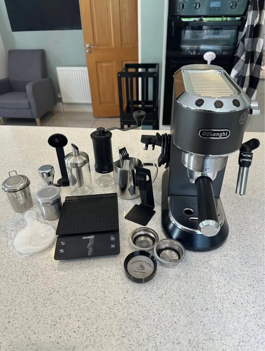 De’Longhi Dedica Coffee Machine and accessories - Image 1