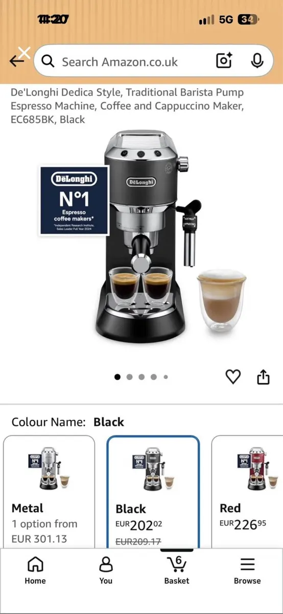 De’Longhi Dedica Coffee Machine and accessories - Image 3