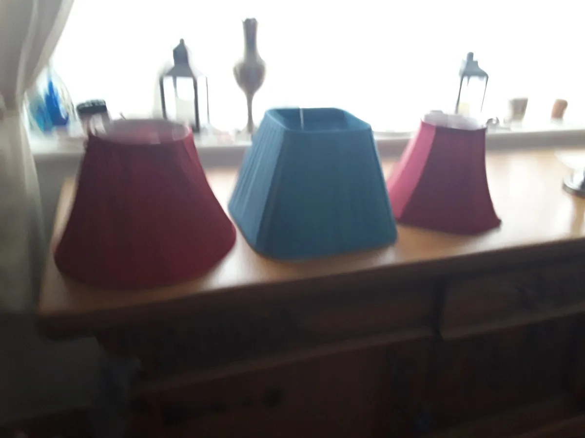 3 lovely shades for table lamps blue does both - Image 1