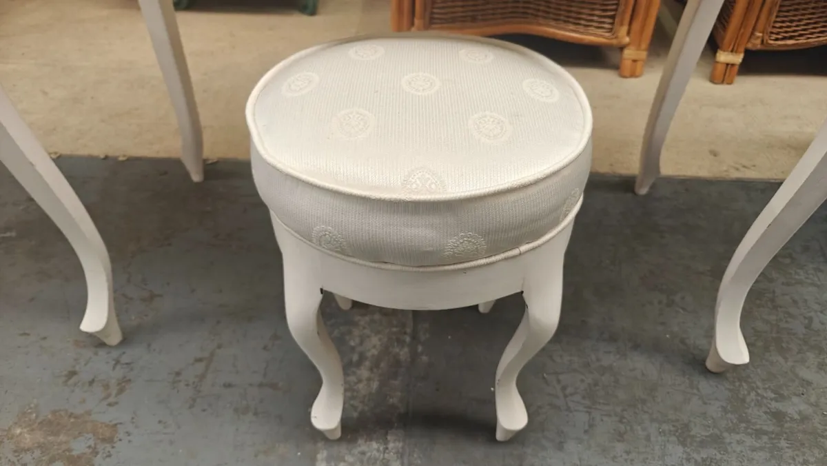 White Dressing Table + Stool - Image 3