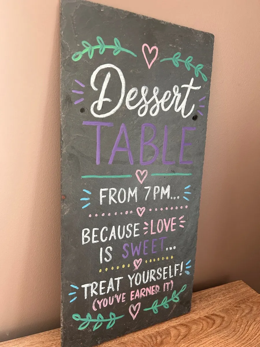Hand-Painted Dessert Table Slate - Image 2