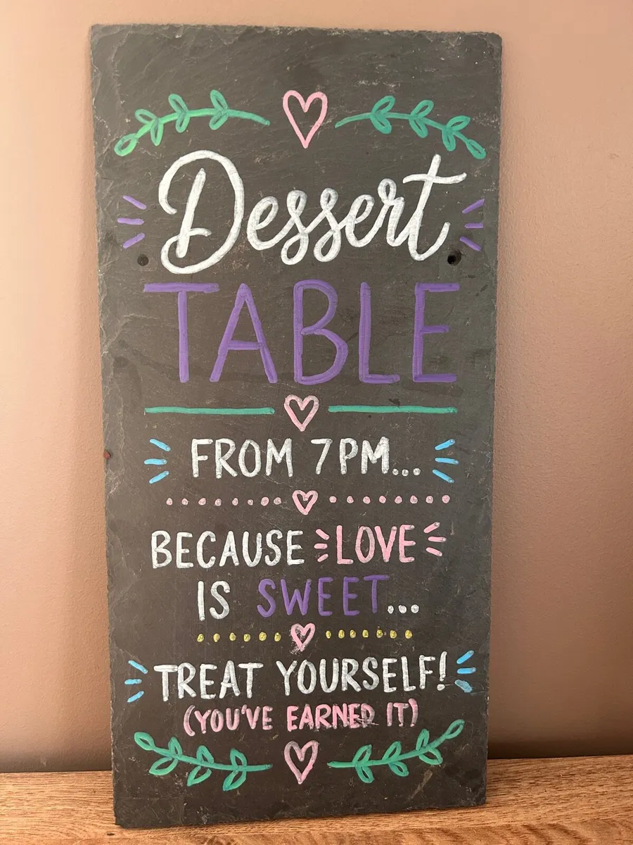 Hand-Painted Dessert Table Slate - Image 3
