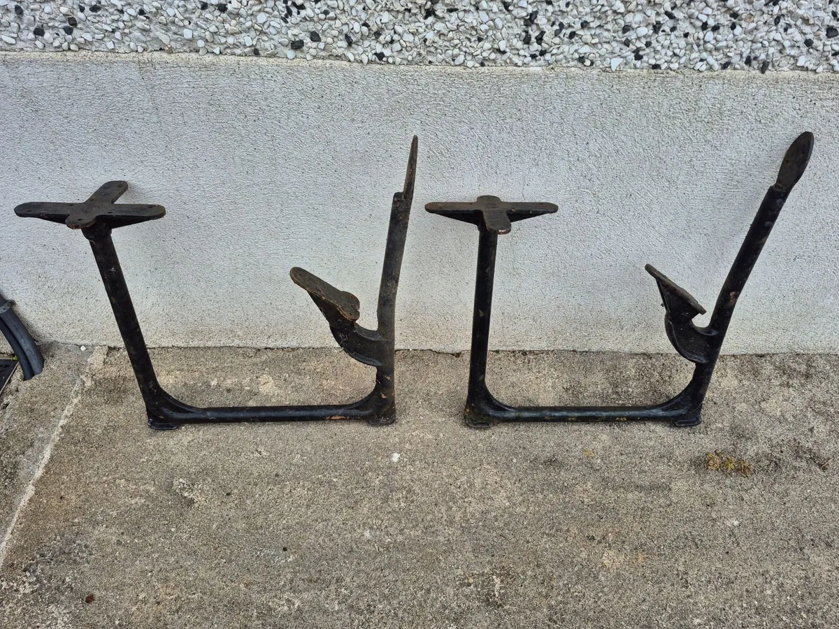 Cast iron childs school desk ends