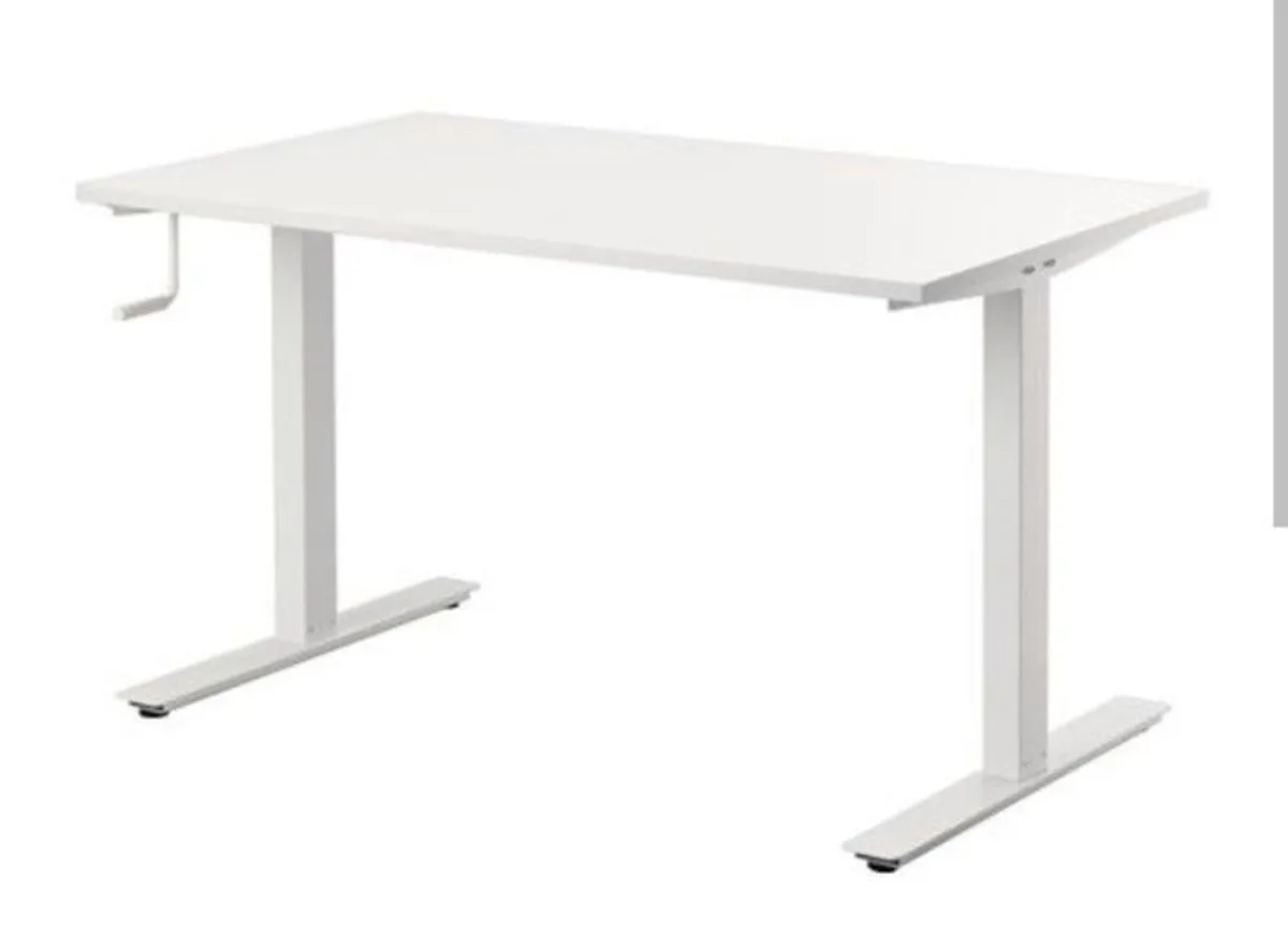 IKEA Skarsta standing desk with hand-crank