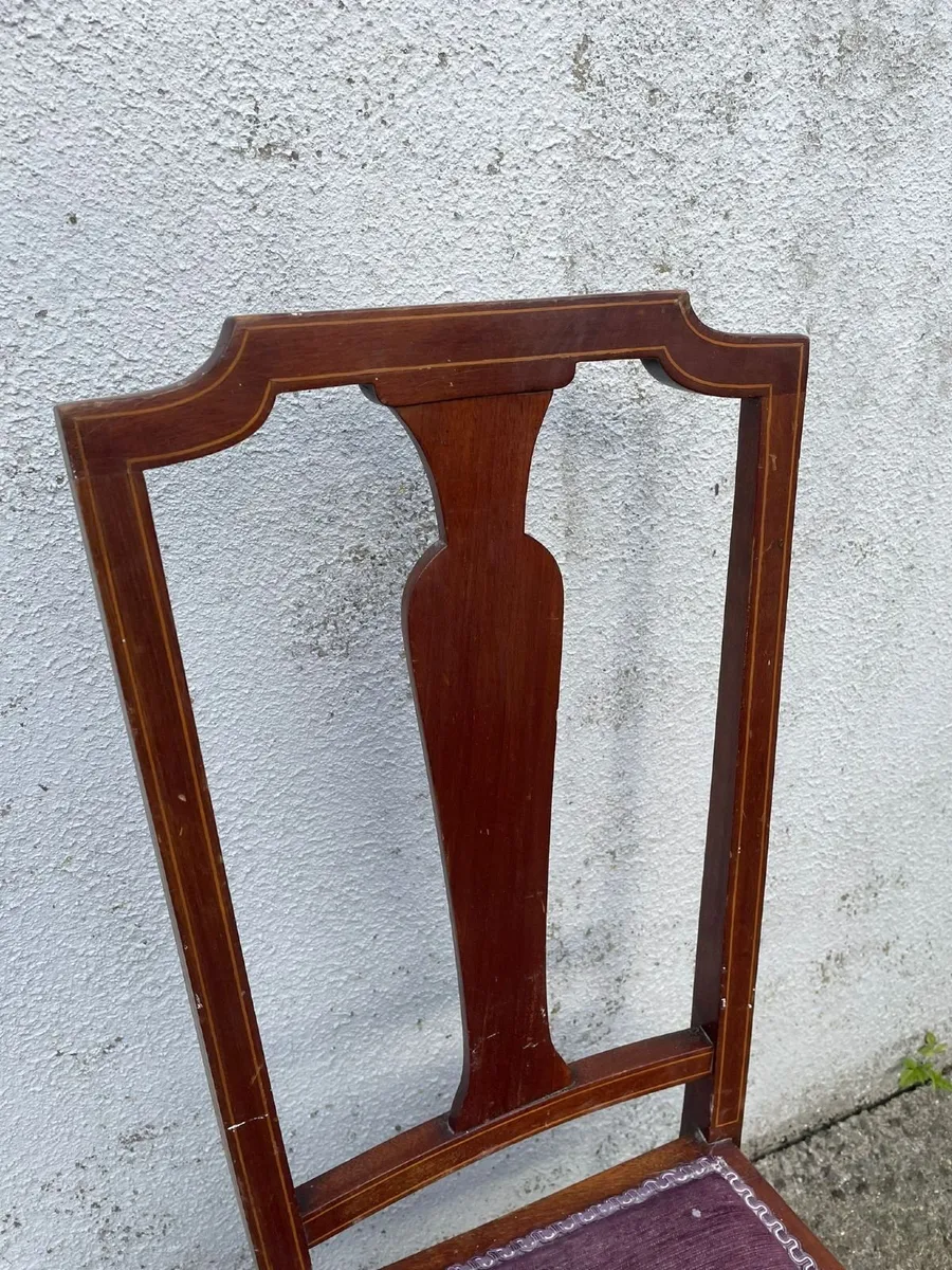 Pair of Antique Edwardian Inlaid Chairs - Image 3