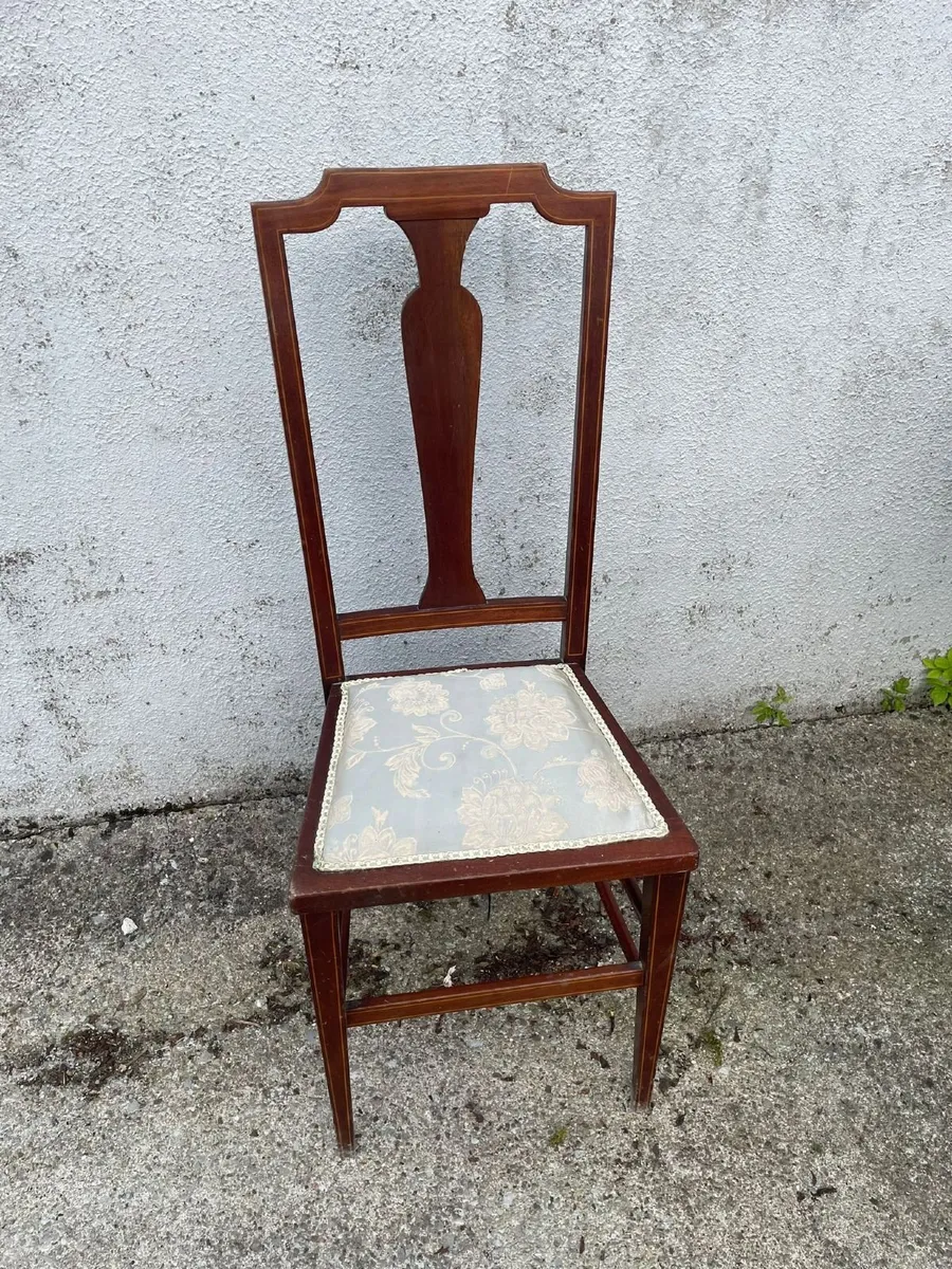 Pair of Antique Edwardian Inlaid Chairs - Image 1