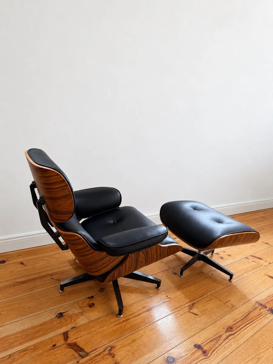 Eames Style lounge chair with matching ottoman - Image 2
