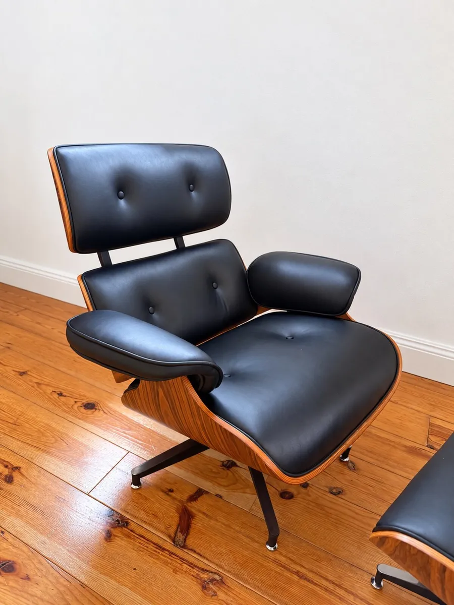 Eames Style lounge chair with matching ottoman - Image 3