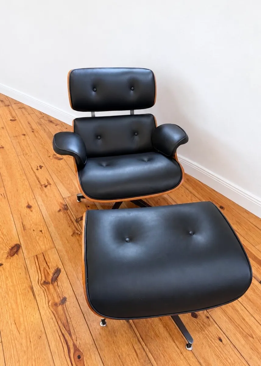Eames Style lounge chair with matching ottoman - Image 4