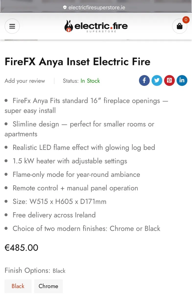 FireFX Anya Inset Electric Fire - Image 3