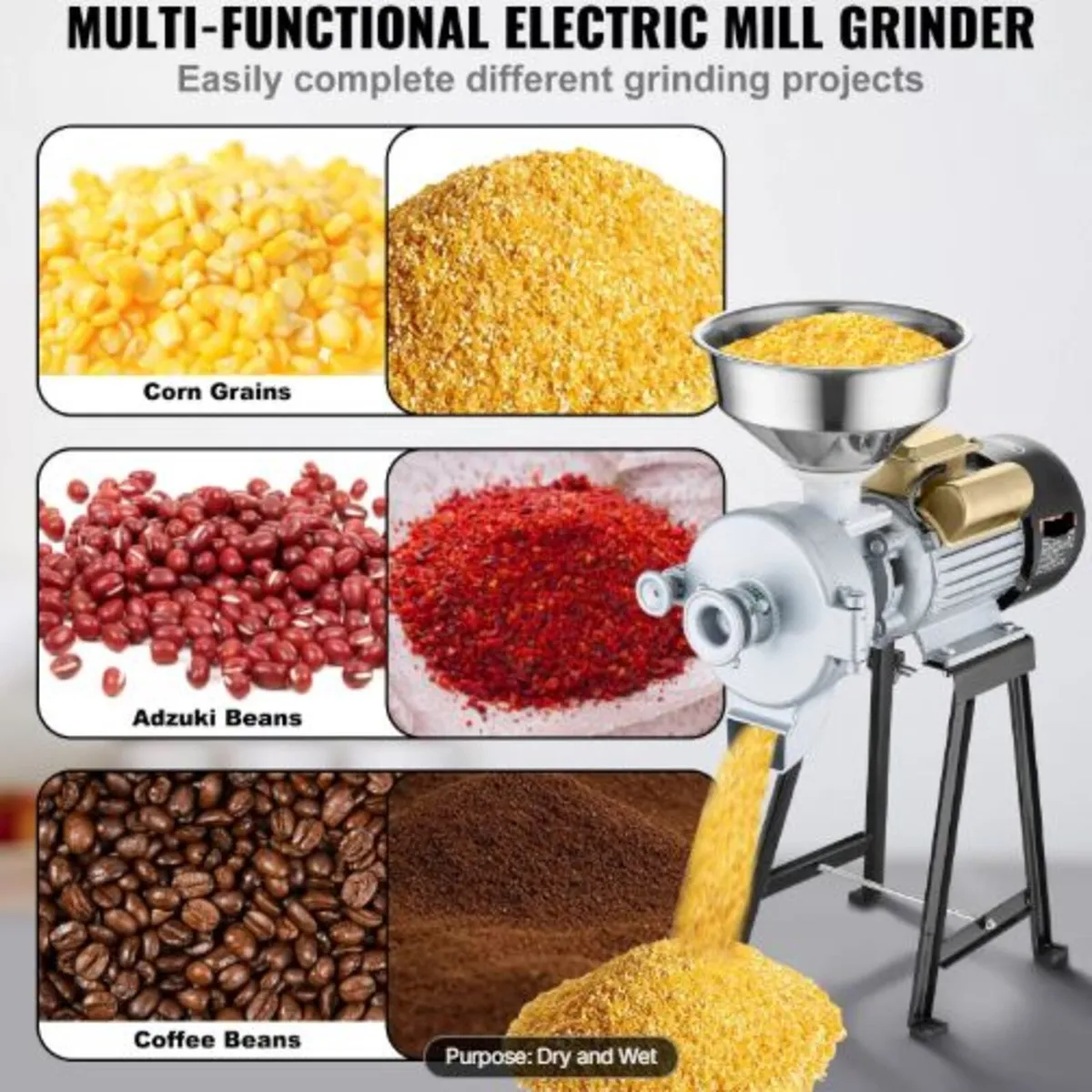 Electric Grain Mill Grinder, 3000W Spice Grinders, - Image 2