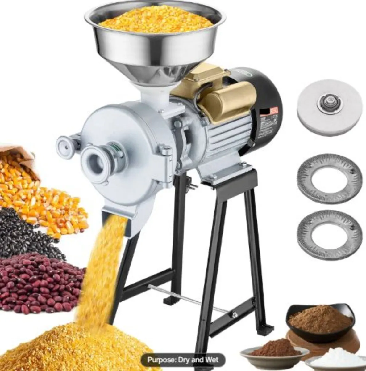Electric Grain Mill Grinder, 3000W Spice Grinders, - Image 1