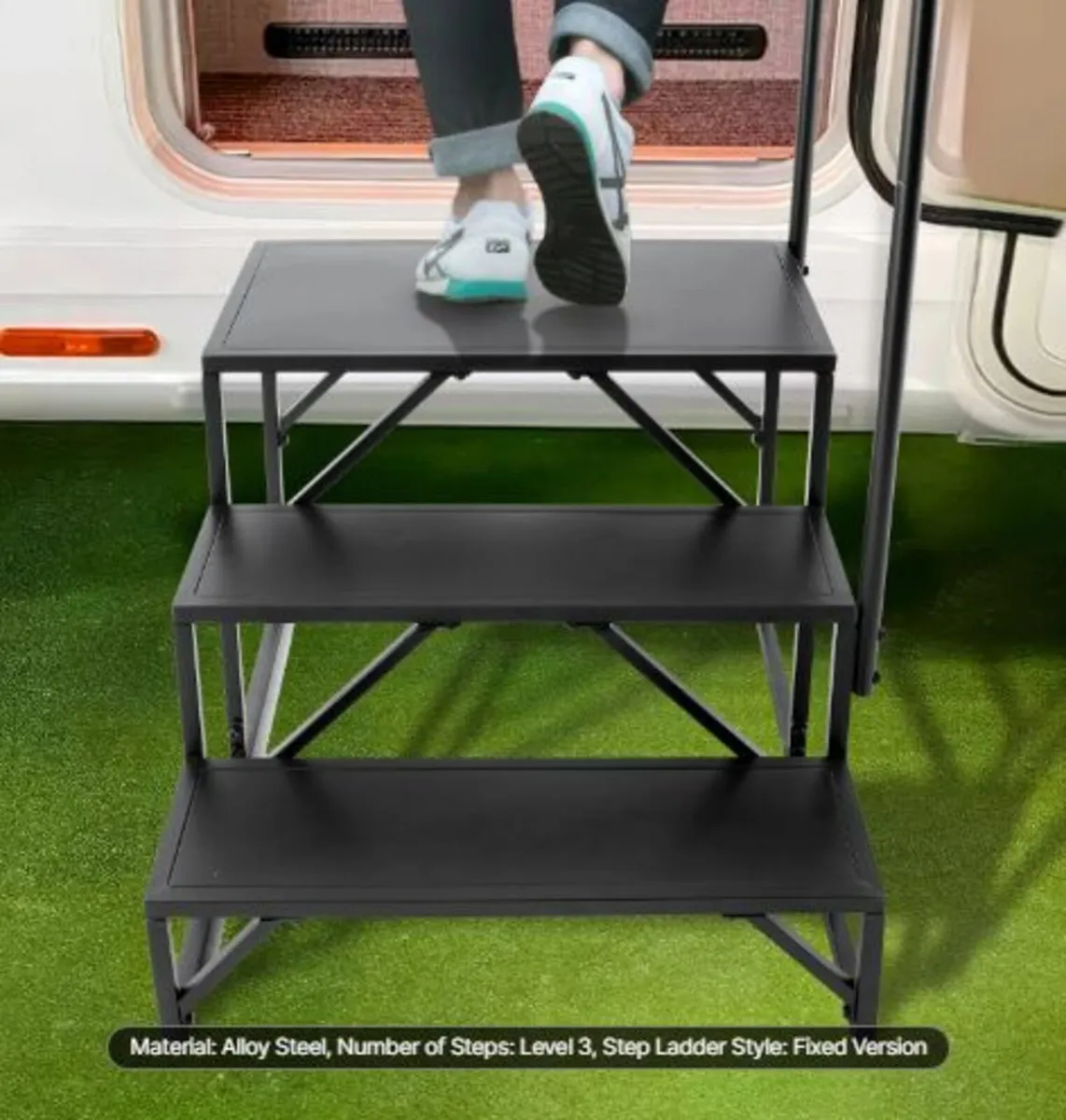 RV Steps, 3-Step RV Stairs, 440 LBS/199.6 kg Load - Image 4