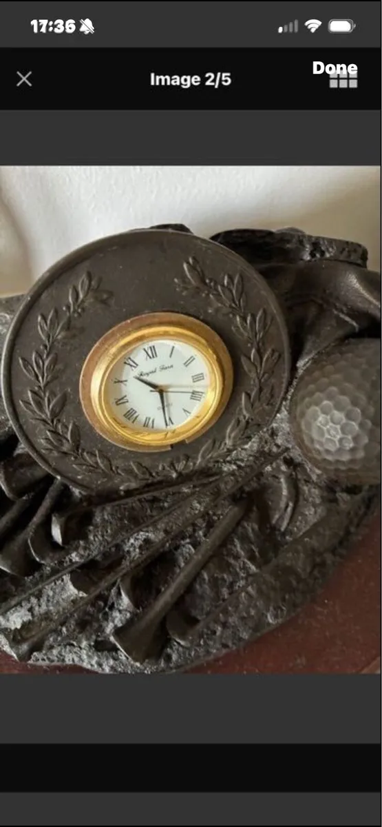 Royal Tara Bronze Golf Clock Display / Prize - Image 2