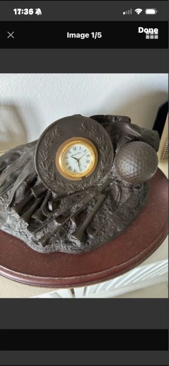 Royal Tara Bronze Golf Clock Display / Prize - Image 1