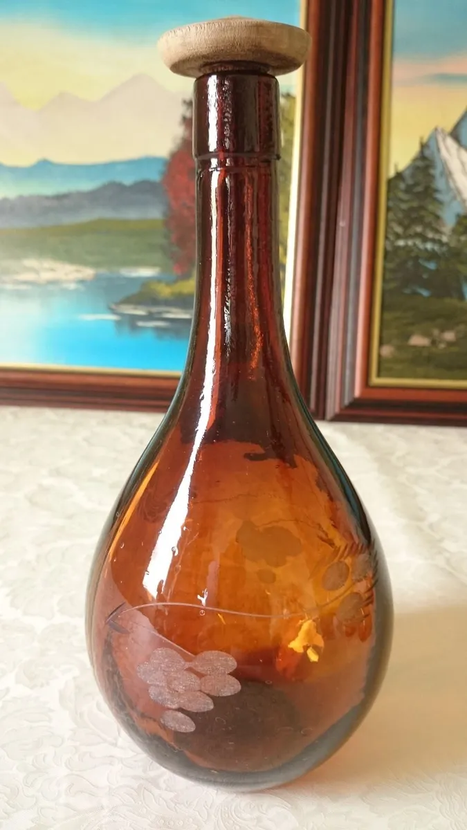 J.Albinana Oleria Spain Amber Decanter&Glasses Set - Image 3