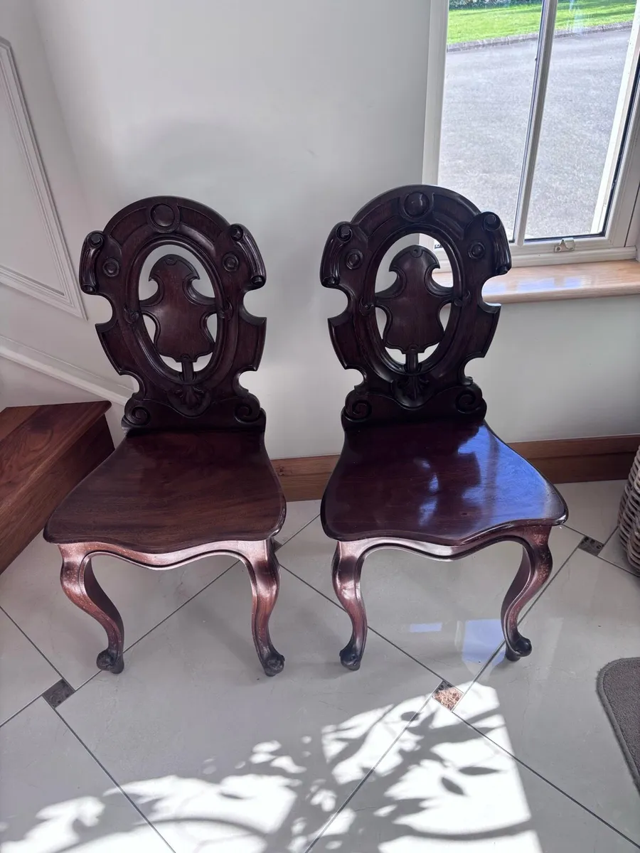 Pair of hall antique chairs - Image 1