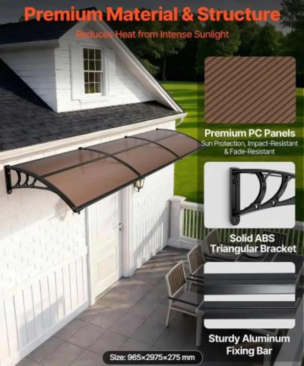 Awnings for Door Entrance, 38 x 117 in, Exterior - Image 3