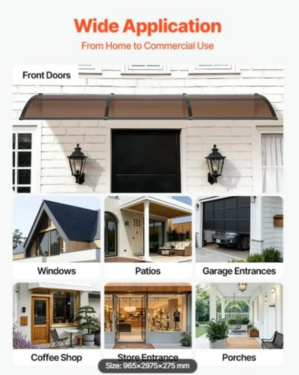 Awnings for Door Entrance, 38 x 117 in, Exterior - Image 4