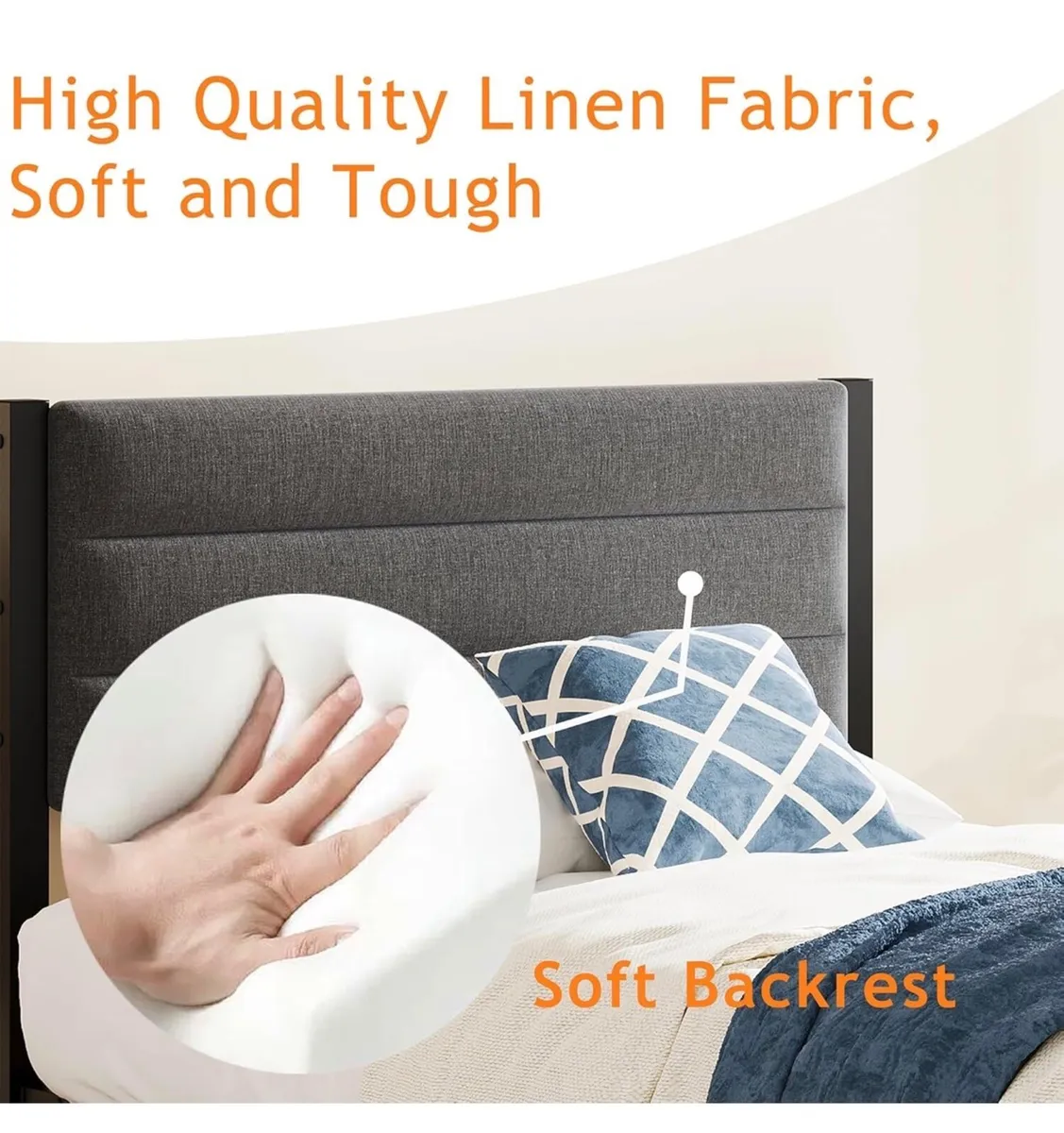 Single Bed Frame with Storage,Heavy Duty Single Me - Image 4