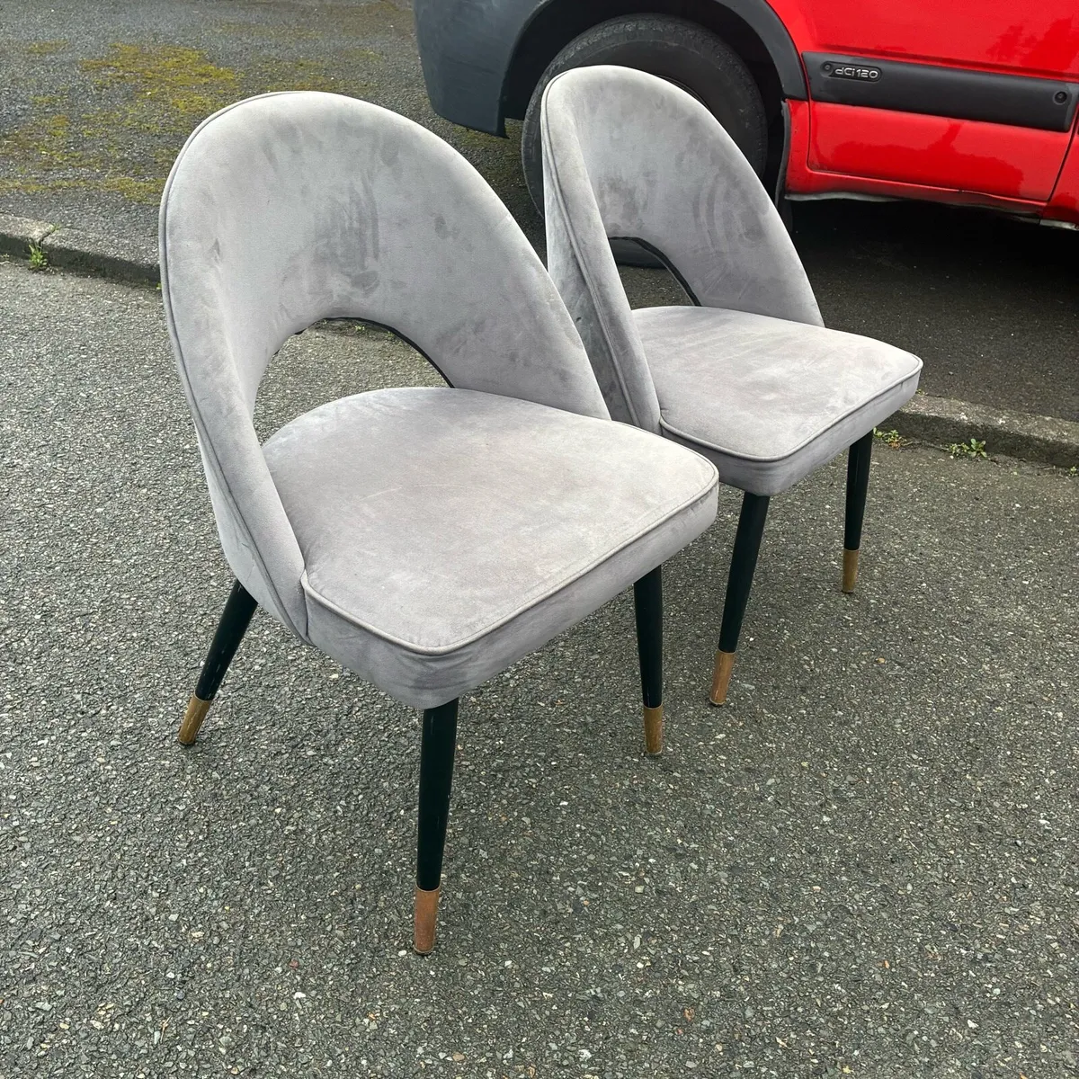 Two grey Kitchen / bedroom Chairs - Image 4