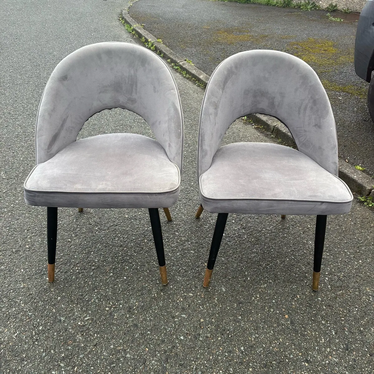 Two grey Kitchen / bedroom Chairs - Image 1