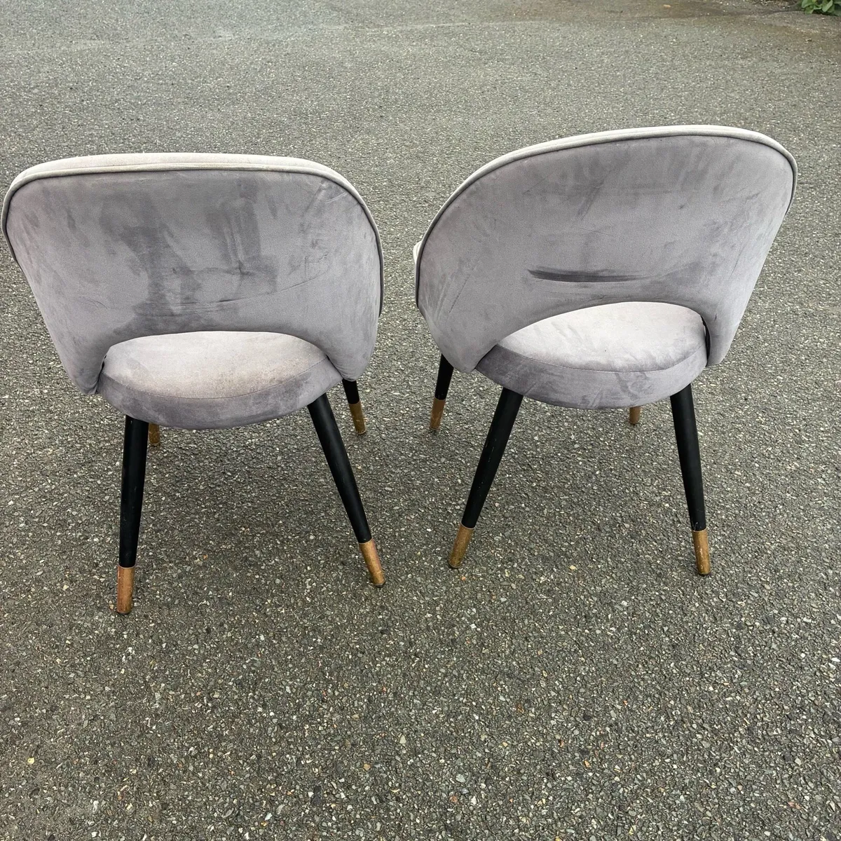 Two grey Kitchen / bedroom Chairs - Image 2