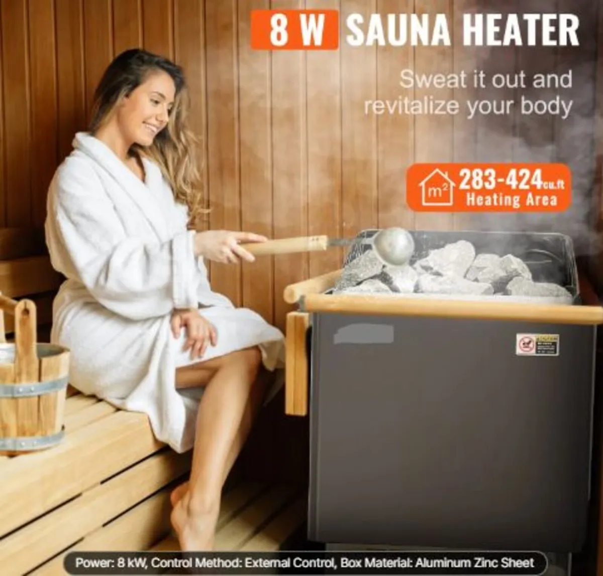Sauna Heater, 8KW Electric Sauna Stove, 400V 3N - Image 2