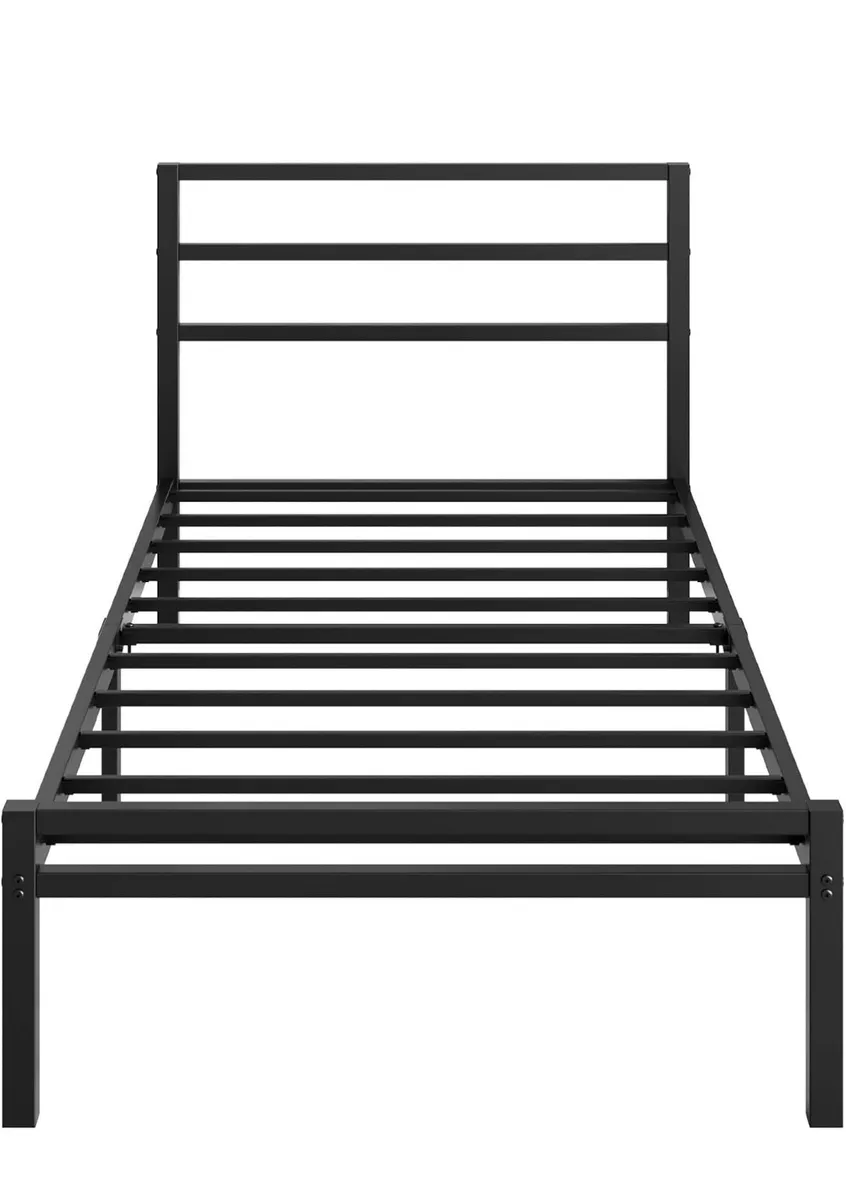 Metal Single Bed Frame with Headboard and Footboar - Image 2