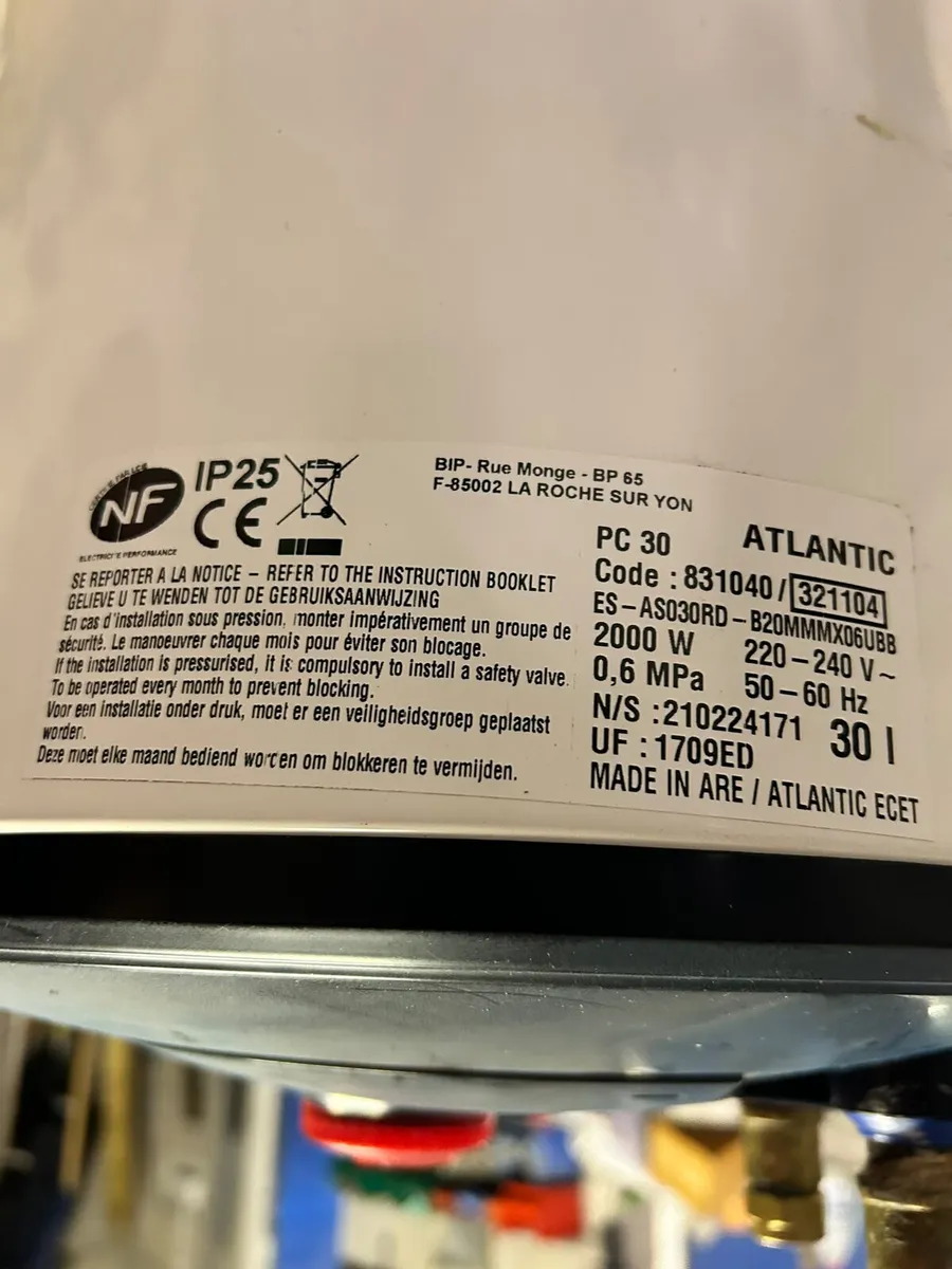 30l Atlantic water heater - Image 4