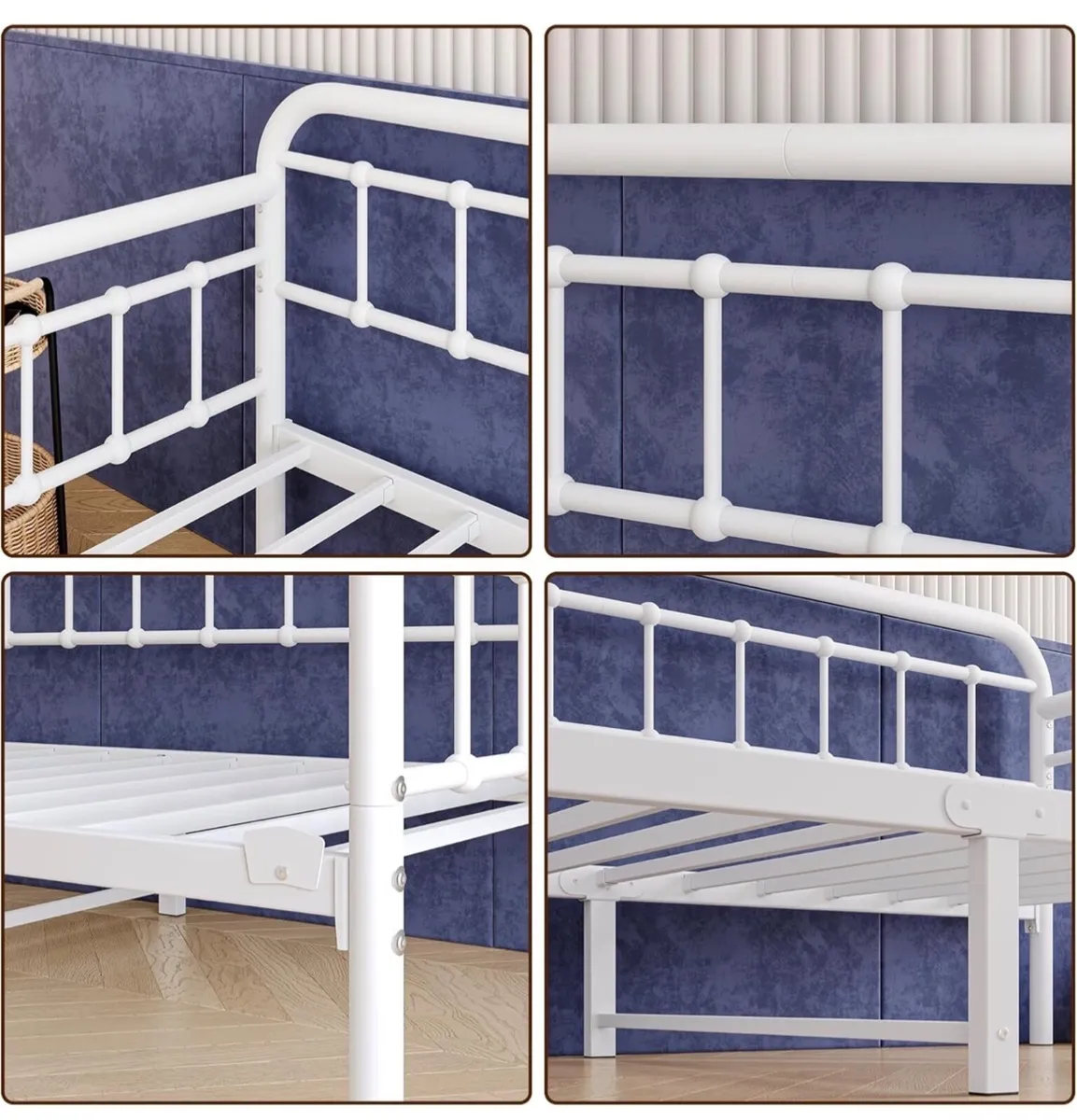 Metal Daybed Frame 90x190cm,3ft Single Sofa Bed,He - Image 2
