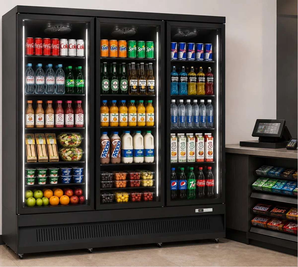 Premium 3 Door Glass Door Fridge - Image 2