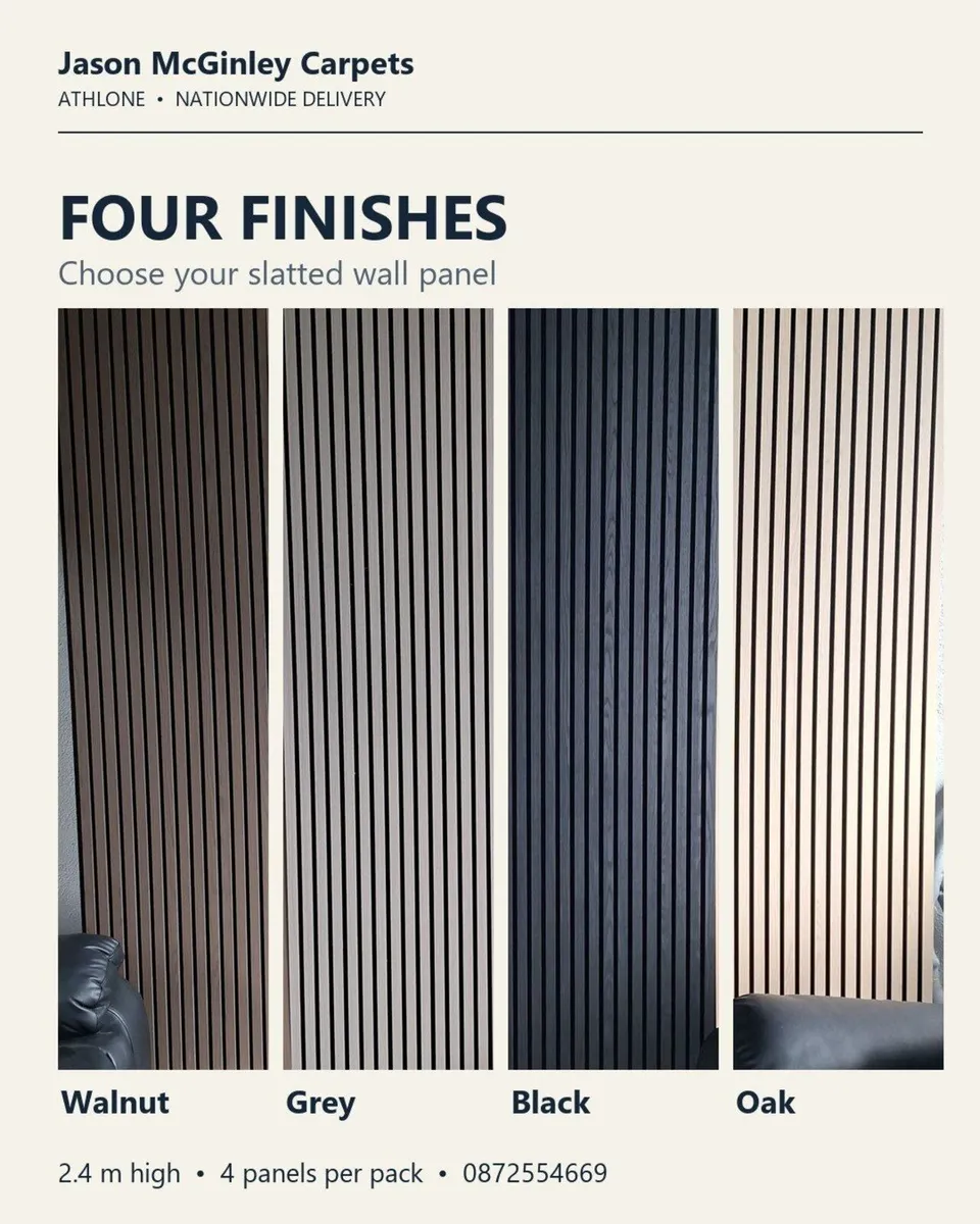 Oak Walnut Grey Black Wall Panels - Image 1