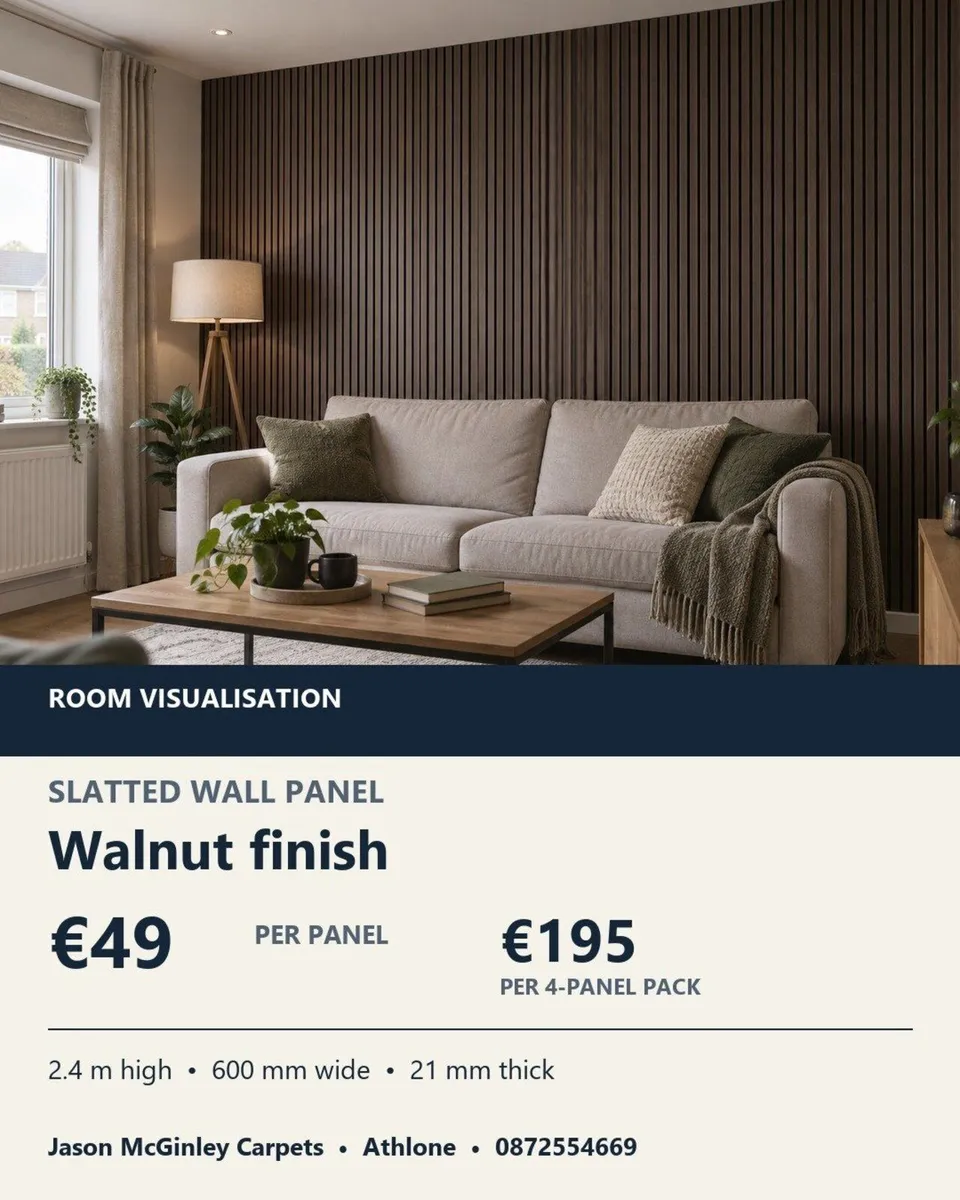 Oak Walnut Grey Black Wall Panels - Image 3