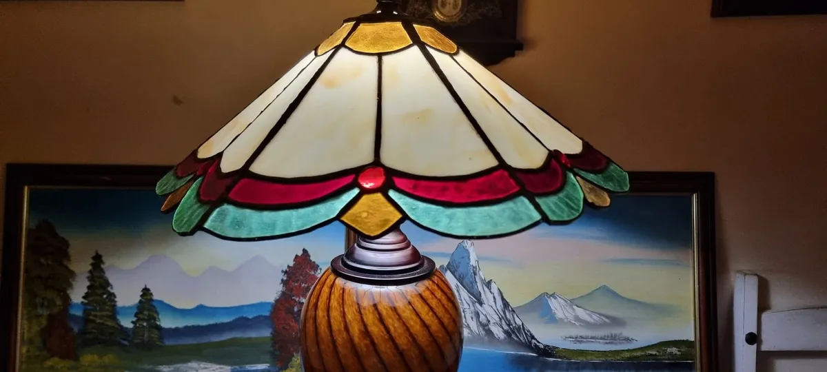 30" Tall Art Deco Tiffany Style Large Table Lamp - Image 3