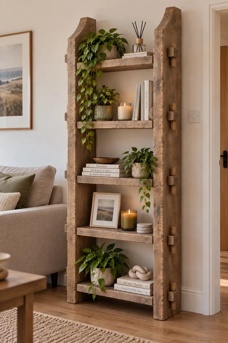 Handmade Rustic Wood 8ft Shelving Unit - Image 2