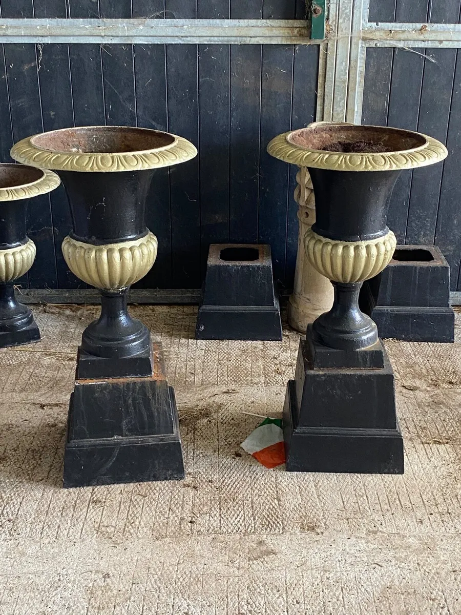 Irish cast iron urns - Image 2