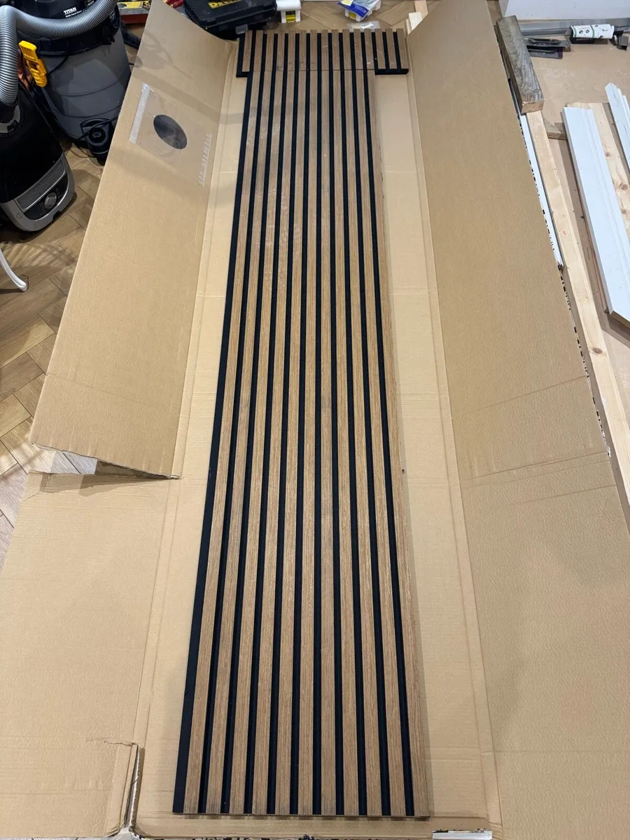 Oiled Oak Acoustic Wall Panelling - Image 1