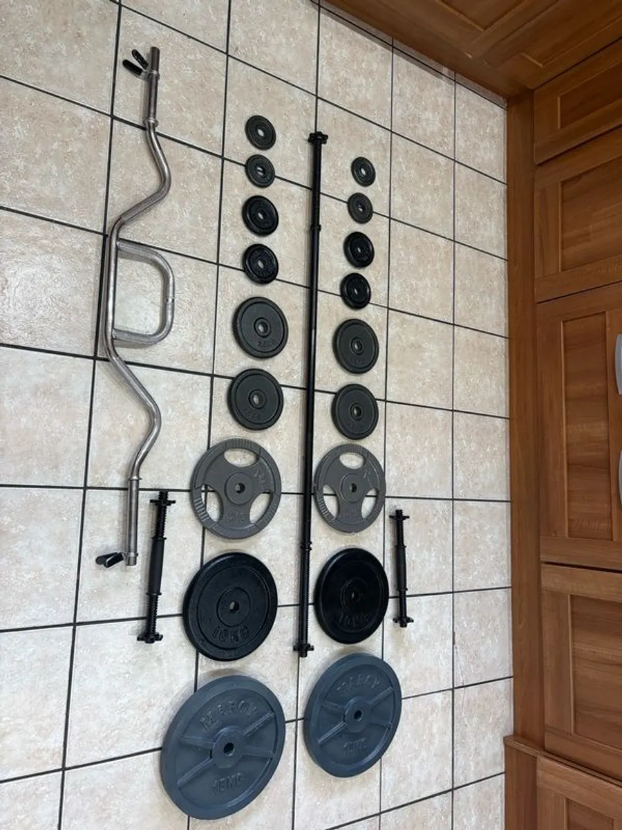 Full Weightlifting Gym Weights And Bars Set, Complete Collection! - Image 1