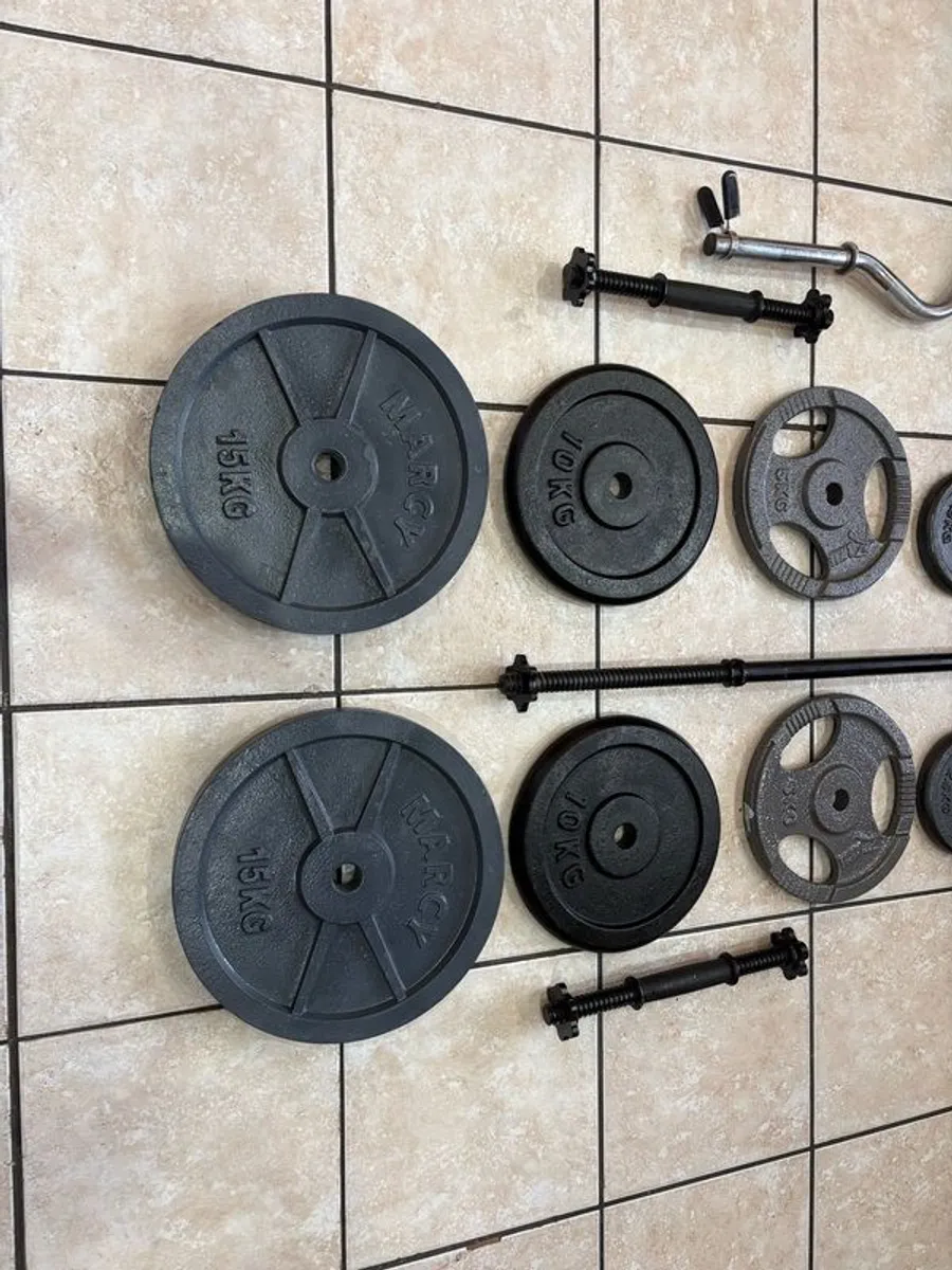 Full Weightlifting Gym Weights And Bars Set, Complete Collection! - Image 2