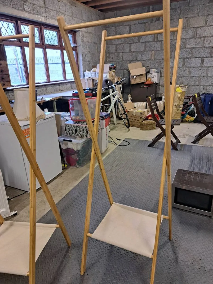 2 Wooden Clothes Stands - Image 2
