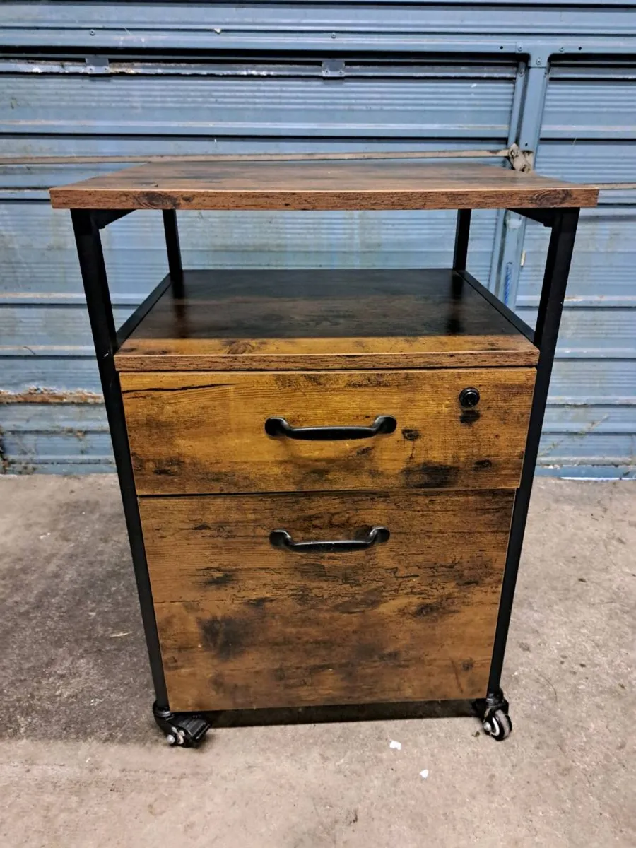 Office Cabinet with Wheels and Printer Stand - Image 1