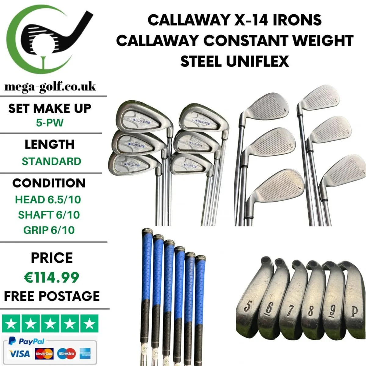 Callaway X-14 Irons / 5-Pw / Uniflex - Image 1
