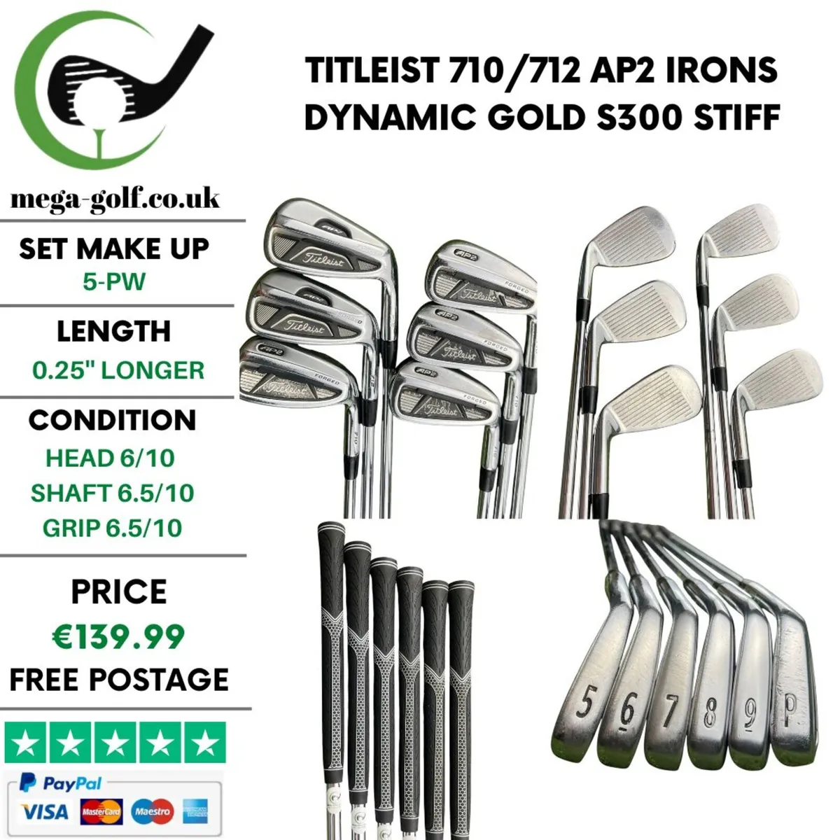 Titleist 710/712 AP2 Irons / 5-Pw / Stiff - Image 1