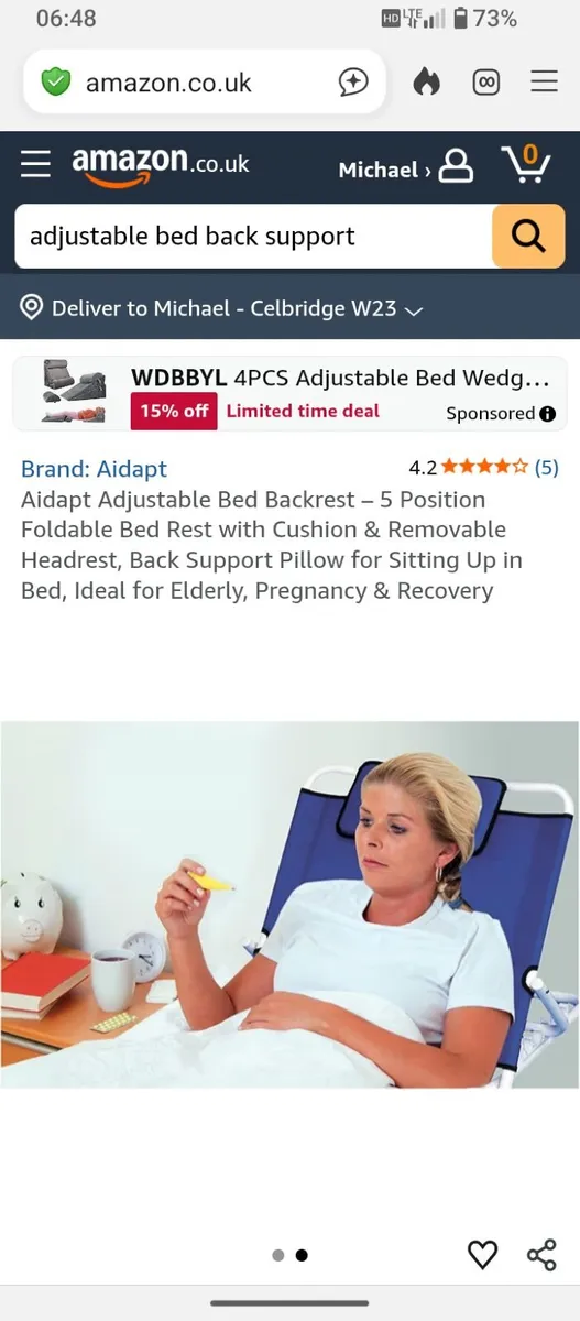 Bed back support / adjustable - Image 1