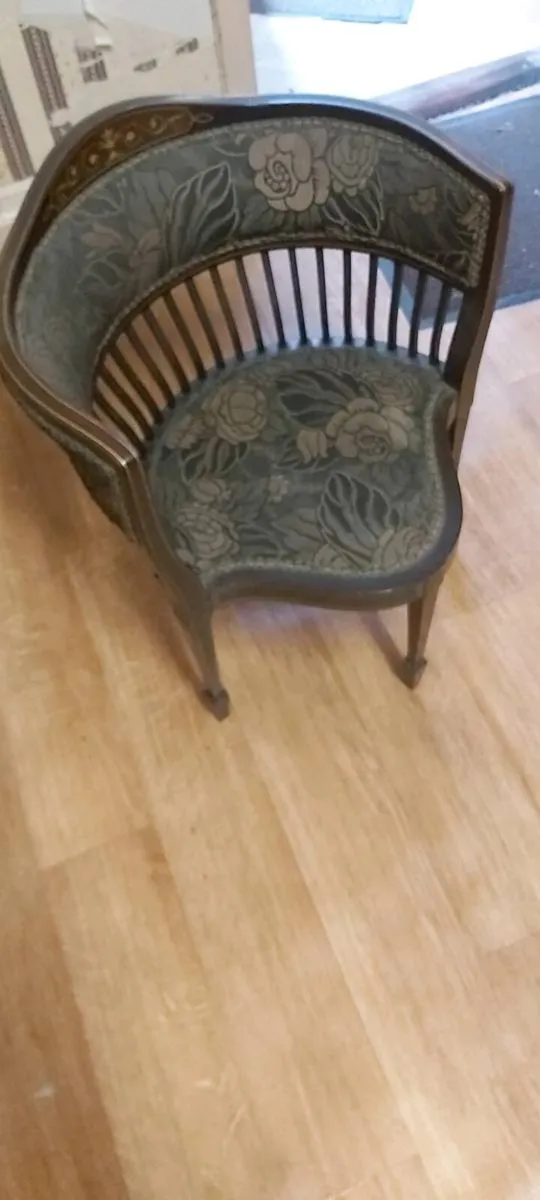 Antique 1900s Mahogany Corner Chair - Image 2